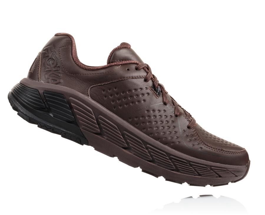 Hoka One One Tenisky Panske Hnede - Gaviota Kožené - 52046-GAST